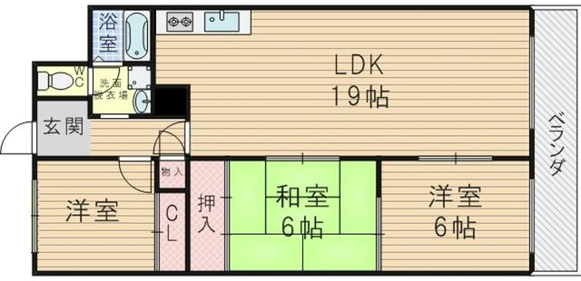 This 3-bedroom, 1-living room, 1-dining room, and 1-kitchen condo is located in Higashi Mikuni, Yodogawa-ku, Osaka City, Osaka Prefecture