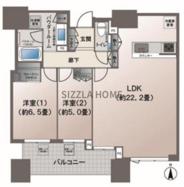 This 2-year-old condo is a 5-minute walk from Sakai-suji-honmachi Station on the Osaka Metro Sakai-suji Line