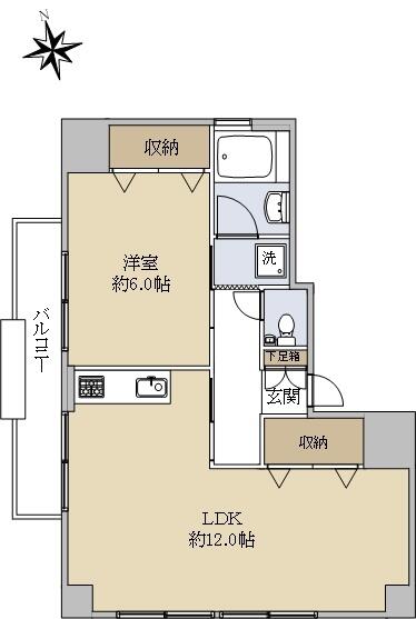 This 53-year-old condo offers 1 bedroom, 1 living room, 1 dining room, and 1 kitchen in Shinagawa-ku, Tokyo